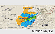 Political Panoramic Map of Mbale, shaded relief outside