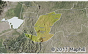 Satellite 3D Map of Ibanda, semi-desaturated