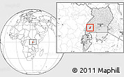 Blank Location Map of Ibanda, highlighted country