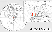 Blank Location Map of Ibanda, highlighted parent region, within the entire country