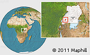 Satellite Location Map of Ibanda, highlighted country