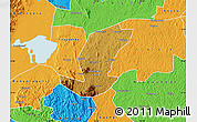 Physical Map of Ibanda, political outside
