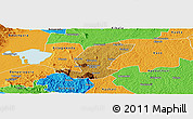 Physical Panoramic Map of Ibanda, political outside