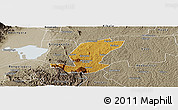 Physical Panoramic Map of Ibanda, semi-desaturated