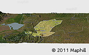 Satellite Panoramic Map of Ibanda, darken