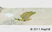 Satellite Panoramic Map of Ibanda, lighten