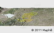 Satellite Panoramic Map of Ibanda, semi-desaturated