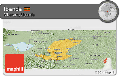 Savanna Style Panoramic Map of Ibanda