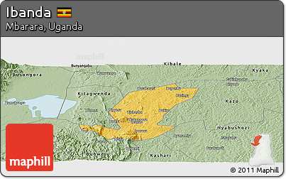 Savanna Style Panoramic Map of Ibanda