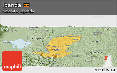 Savanna Style Panoramic Map of Ibanda