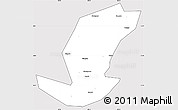 Silver Style Simple Map of Ibanda, cropped outside
