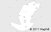 Silver Style Simple Map of Ibanda, single color outside