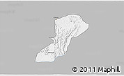 Gray 3D Map of Isingiro, single color outside