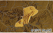 Physical 3D Map of Isingiro, darken