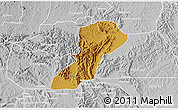 Physical 3D Map of Isingiro, lighten, desaturated