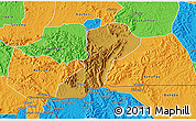 Physical 3D Map of Isingiro, political outside