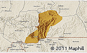 Physical 3D Map of Isingiro, shaded relief outside