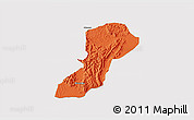 Political 3D Map of Isingiro, cropped outside
