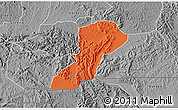 Political 3D Map of Isingiro, desaturated