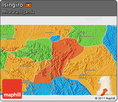 Political 3D Map of Isingiro