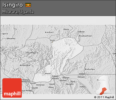 Silver Style 3D Map of Isingiro