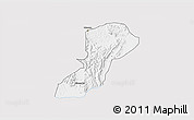 Silver Style 3D Map of Isingiro, single color outside