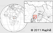 Blank Location Map of Isingiro, within the entire country