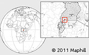 Blank Location Map of Isingiro, highlighted country