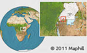 Satellite Location Map of Isingiro, highlighted country