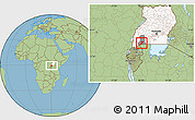 Savanna Style Location Map of Isingiro, highlighted country, highlighted parent region