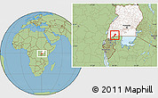Savanna Style Location Map of Isingiro, highlighted country
