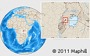 Shaded Relief Location Map of Isingiro