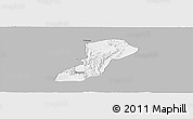 Gray Panoramic Map of Isingiro, single color outside