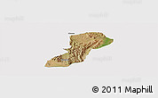 Satellite Panoramic Map of Isingiro, cropped outside