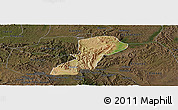 Satellite Panoramic Map of Isingiro, darken