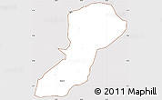 Classic Style Simple Map of Isingiro, cropped outside