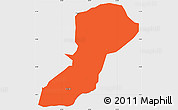 Political Simple Map of Isingiro, single color outside