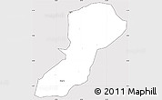 Silver Style Simple Map of Isingiro, cropped outside