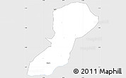 Silver Style Simple Map of Isingiro, single color outside