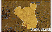 Physical 3D Map of Nyabushozi, darken