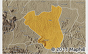 Physical 3D Map of Nyabushozi, semi-desaturated