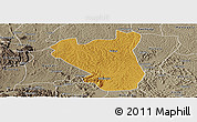 Physical Panoramic Map of Nyabushozi, semi-desaturated