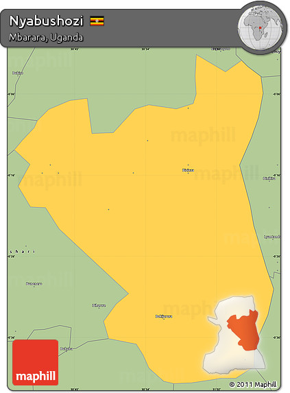 Savanna Style Simple Map of Nyabushozi