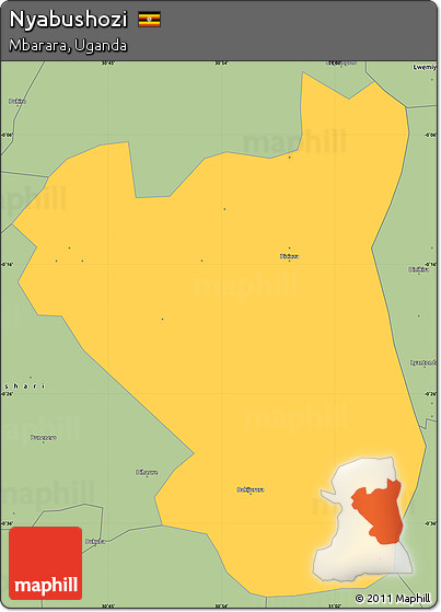 Savanna Style Simple Map of Nyabushozi