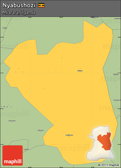 Savanna Style Simple Map of Nyabushozi