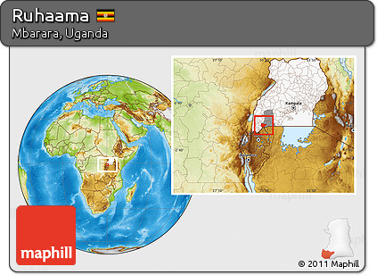 Physical Location Map of Ruhaama, highlighted country, highlighted parent region
