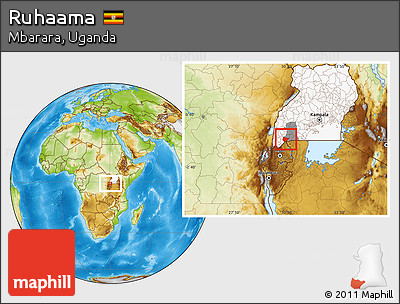 Physical Location Map of Ruhaama, highlighted country, highlighted parent region