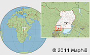 Savanna Style Location Map of Ruhaama, highlighted country, within the entire country