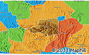 Physical 3D Map of Rwampara, political outside