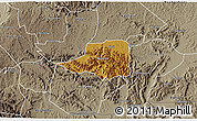 Physical 3D Map of Rwampara, semi-desaturated